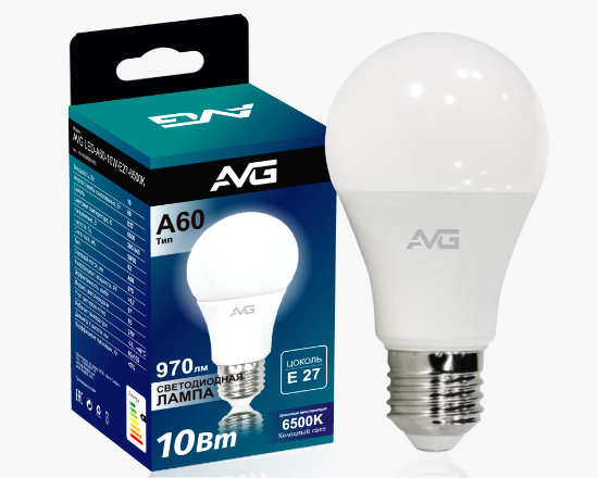 Լուսադիոդային լամպ AVG LED A60-10W-E27-6K - ի նկար