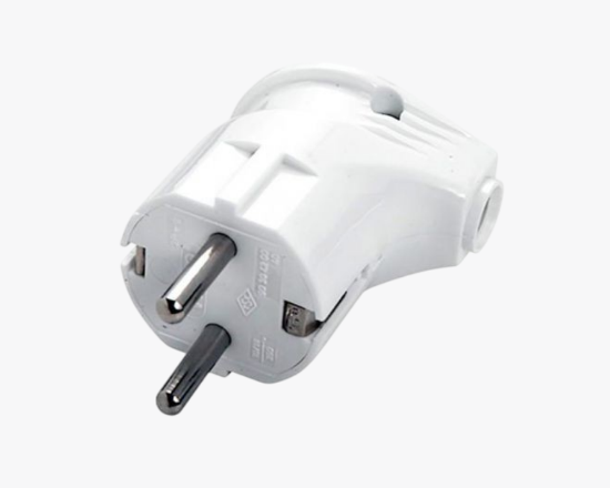 MK-27 white Խրոցակ անկյունային, հողանցումով - ի նկար